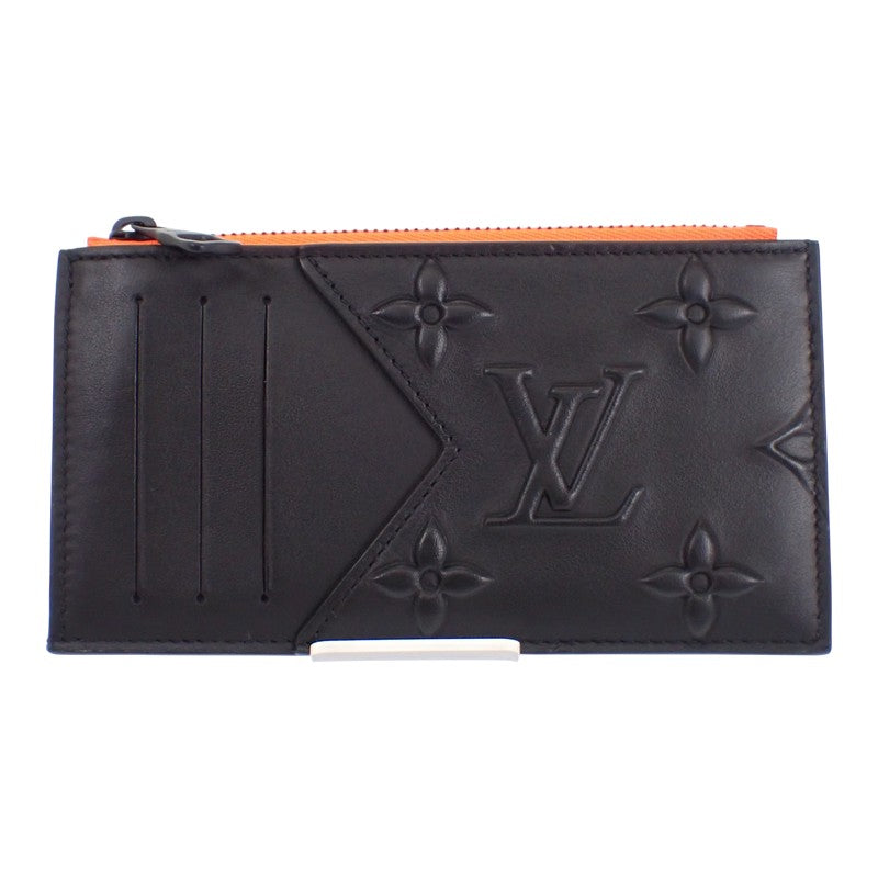 ルイヴィトン LOUIS VUITTON コインカードホルダー M80827 カードケース カーフ ブラック オレンジ ブラック金具 メンズ【中古】【Aランク】