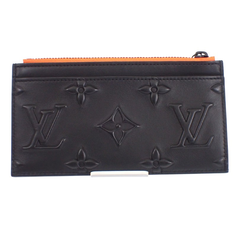 ルイヴィトン LOUIS VUITTON コインカードホルダー M80827 カードケース カーフ ブラック オレンジ ブラック金具 メンズ【中古】【Aランク】