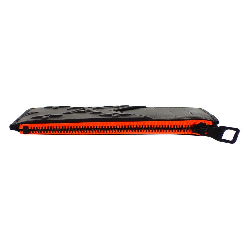 ルイヴィトン LOUIS VUITTON コインカードホルダー M80827 カードケース カーフ ブラック オレンジ ブラック金具 メンズ【中古】【Aランク】