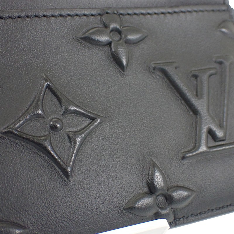 ルイヴィトン LOUIS VUITTON コインカードホルダー M80827 カードケース カーフ ブラック オレンジ ブラック金具 メンズ【中古】【Aランク】