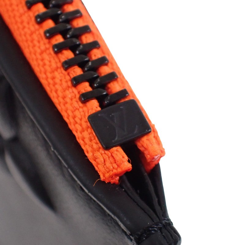 ルイヴィトン LOUIS VUITTON コインカードホルダー M80827 カードケース カーフ ブラック オレンジ ブラック金具 メンズ【中古】【Aランク】
