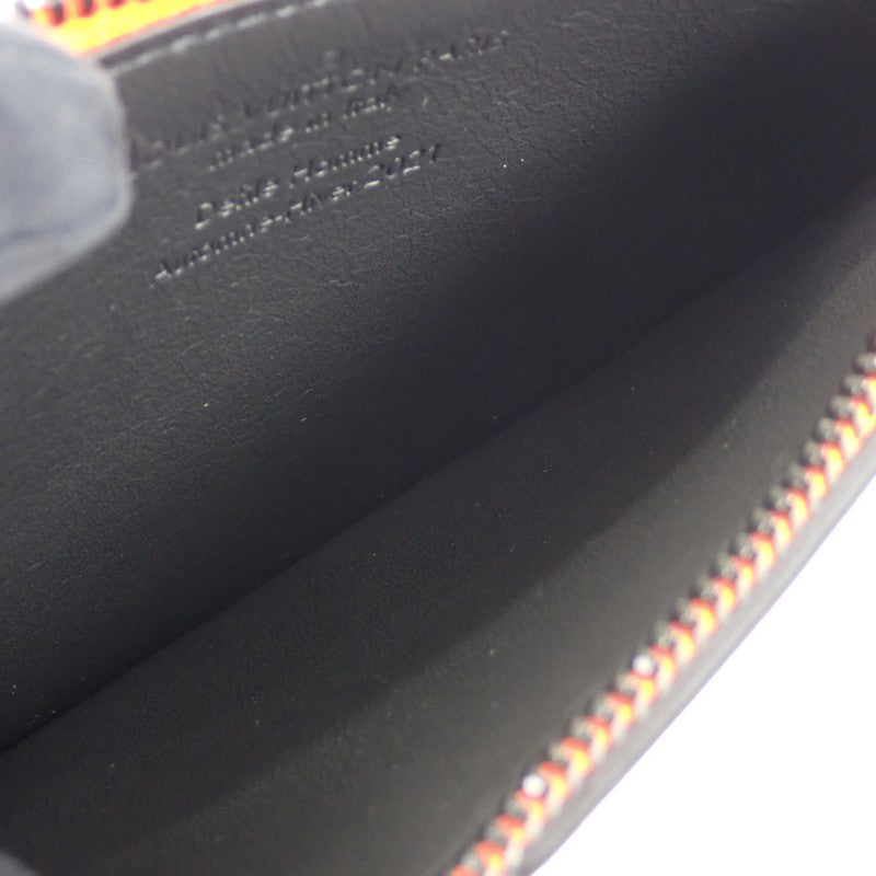 ルイヴィトン LOUIS VUITTON コインカードホルダー M80827 カードケース カーフ ブラック オレンジ ブラック金具 メンズ【中古】【Aランク】