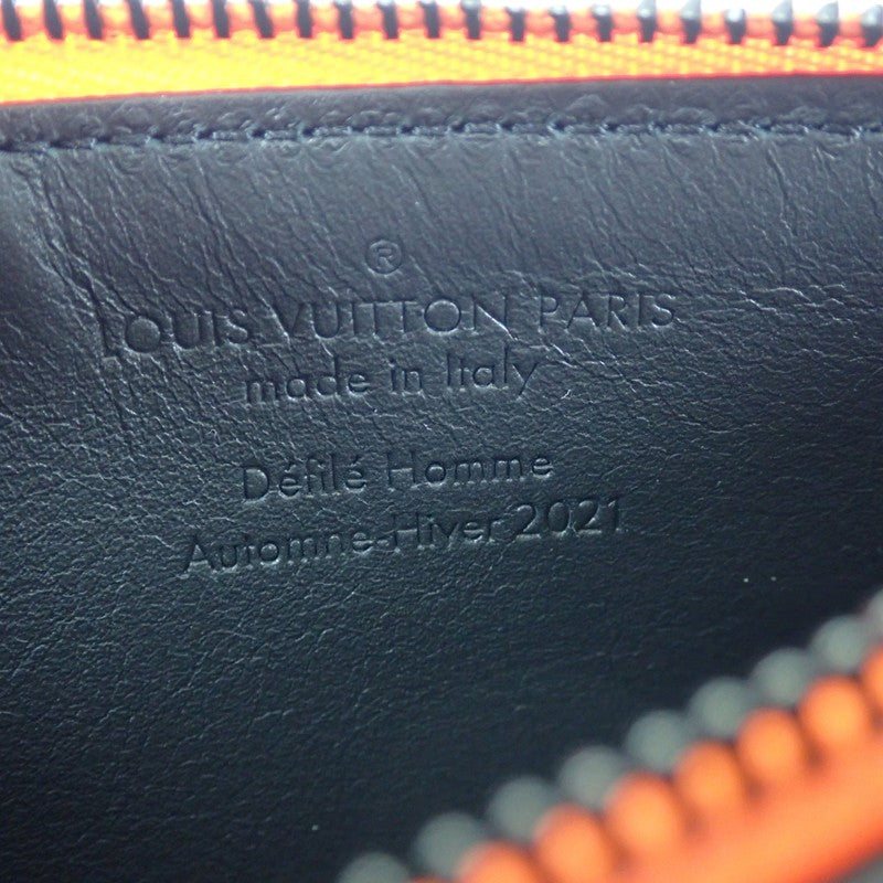 ルイヴィトン LOUIS VUITTON コインカードホルダー M80827 カードケース カーフ ブラック オレンジ ブラック金具 メンズ【中古】【Aランク】