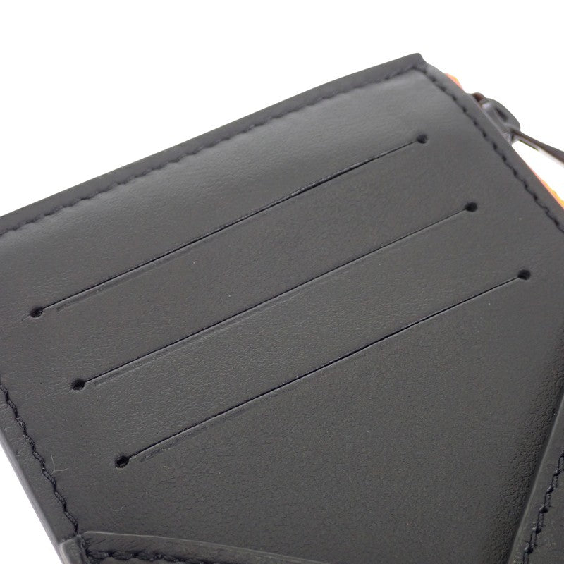 ルイヴィトン LOUIS VUITTON コインカードホルダー M80827 カードケース カーフ ブラック オレンジ ブラック金具 メンズ【中古】【Aランク】