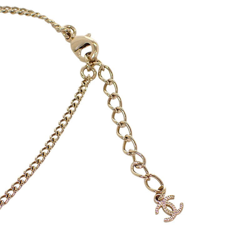 シャネル CHANEL ココマーク ABG352 ネックレス メタル レザー クリスタル ゴールド レディース【中古】【Aランク】