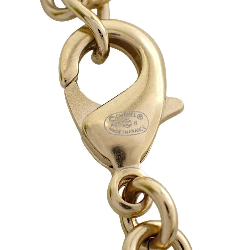 シャネル CHANEL ココマーク ABG352 ネックレス メタル レザー クリスタル ゴールド レディース【中古】【Aランク】