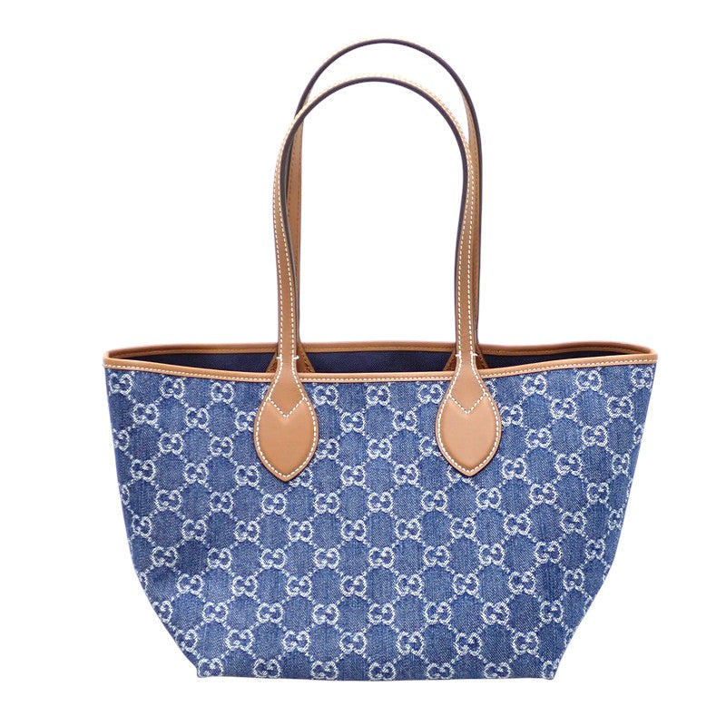 グッチ GUCCI トーティッシマ スモール 820496 トートバッグ デニム ブルー レディース【中古】【Aランク】