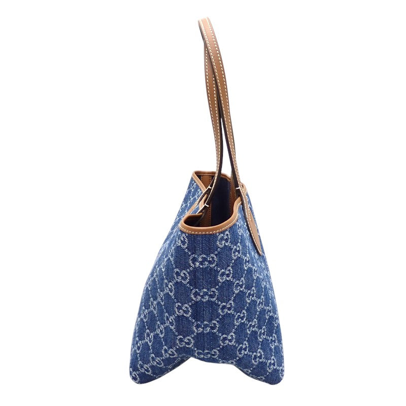 グッチ GUCCI トーティッシマ スモール 820496 トートバッグ デニム ブルー レディース【中古】【Aランク】