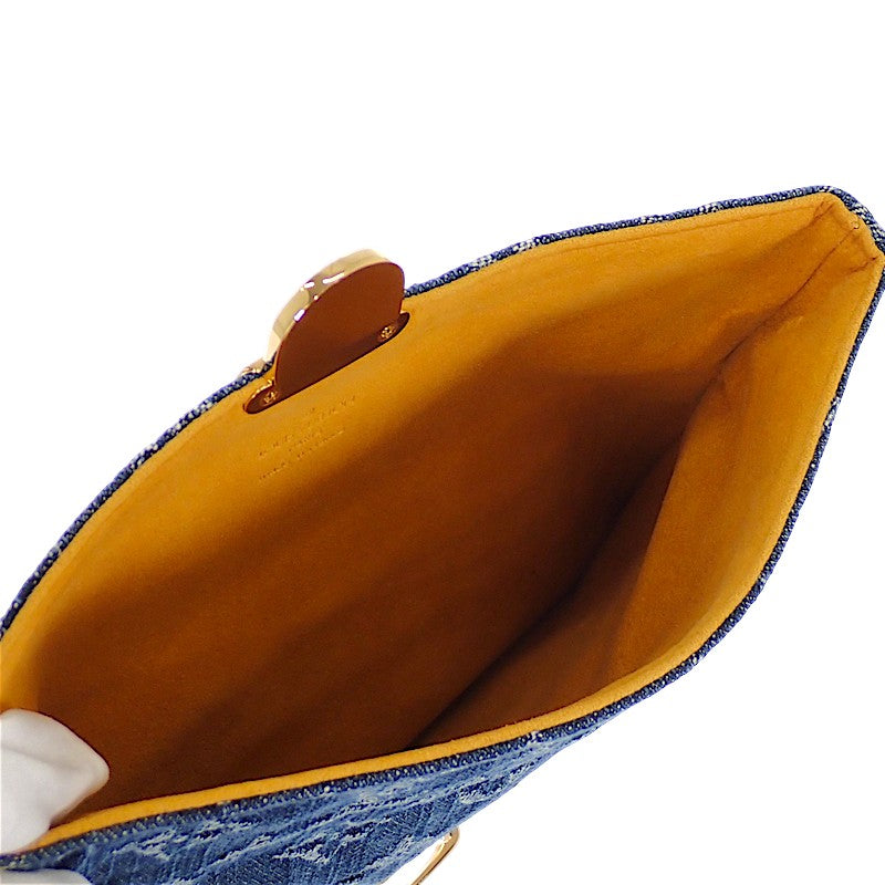 ルイヴィトン LOUIS VUITTON デニム ポシェット プラット M95007 クラッチバッグ モノグラムデニム ゴールド金具 レディース メンズ【中古】【Aランク】