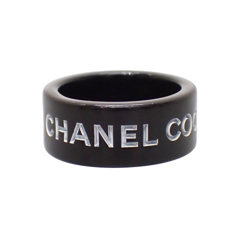 シャネル CHANEL coco ロゴリング 13号 リング ブラック メンズ レディース【中古】【ABランク】