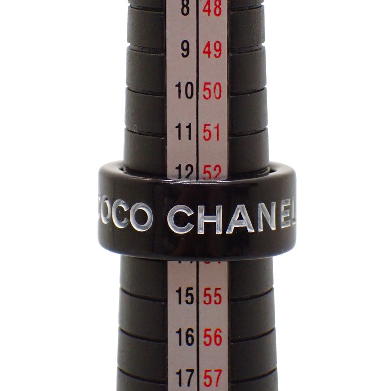 シャネル CHANEL coco ロゴリング 13号 リング ブラック メンズ レディース【中古】【ABランク】