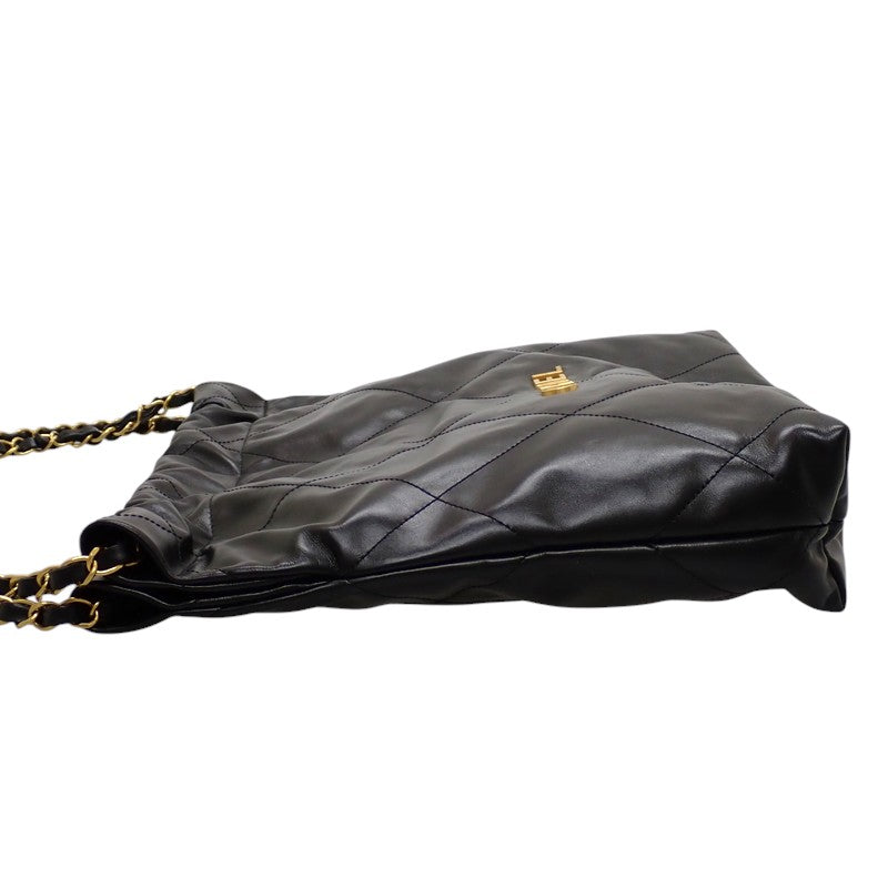 シャネル CHANEL シャネル22 スモール ポーチ付き AS3260 ハンドバッグ カーフ ブラック ゴールド金具 レディース【中古】【Aランク】