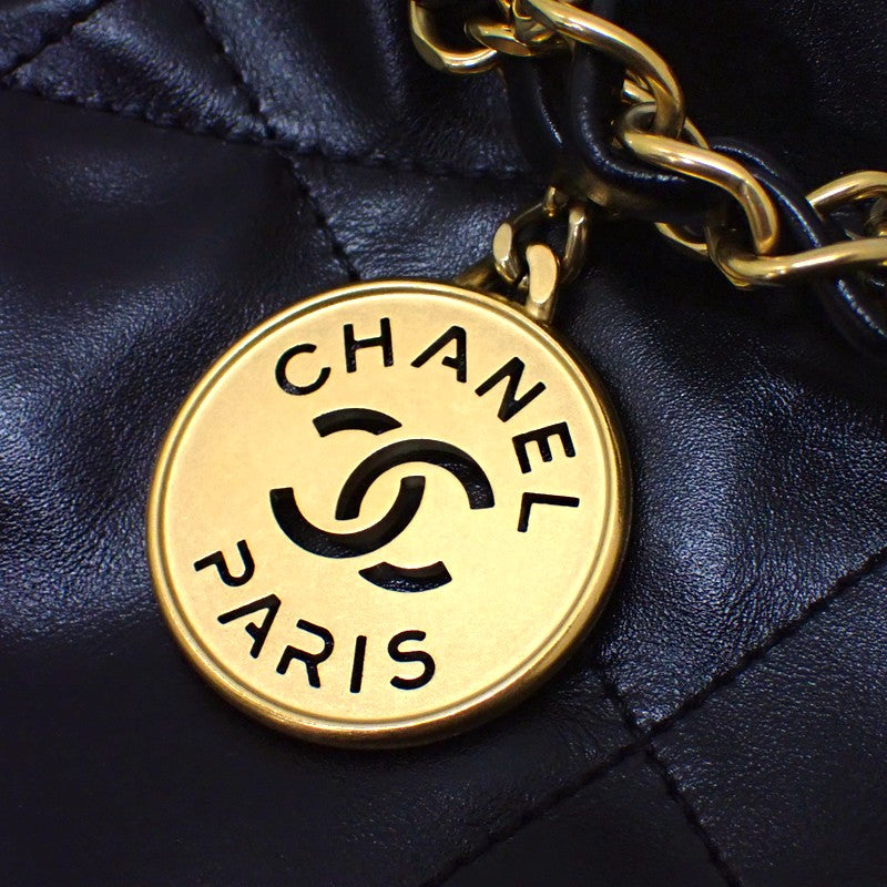 シャネル CHANEL シャネル22 スモール ポーチ付き AS3260 ハンドバッグ カーフ ブラック ゴールド金具 レディース【中古】【Aランク】