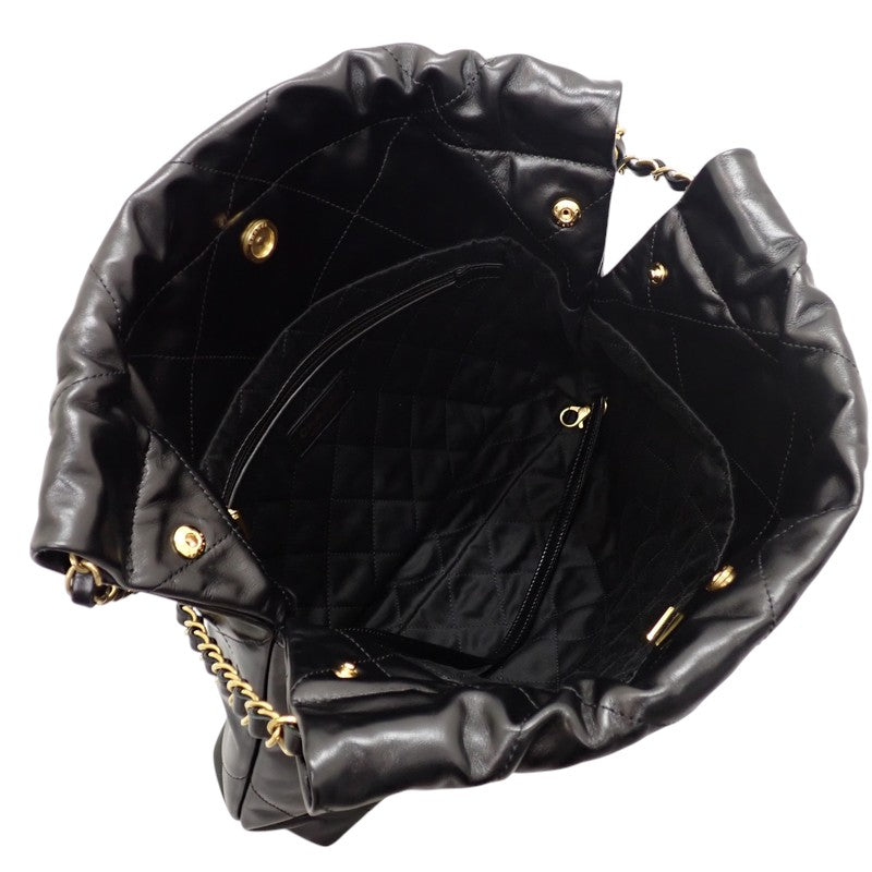 シャネル CHANEL シャネル22 スモール ポーチ付き AS3260 ハンドバッグ カーフ ブラック ゴールド金具 レディース【中古】【Aランク】