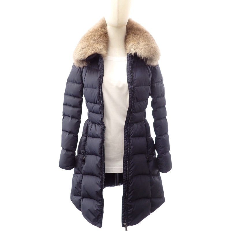 モンクレール MONCLER HIRONDELLE ハーフコート E20934934520 54155 ダウンジャケット ナイロン ネイビー レディース【中古】【Aランク】