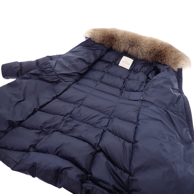 モンクレール MONCLER HIRONDELLE ハーフコート E20934934520 54155 ダウンジャケット ナイロン ネイビー レディース【中古】【Aランク】