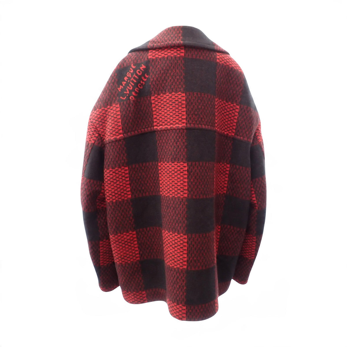 ルイヴィトン LOUIS VUITTON 24aw タータンチェック Pコート ファレル 1AIH2024 ピーコート ウール レッド ブラック 60 メンズ【中古】【ABランク】
