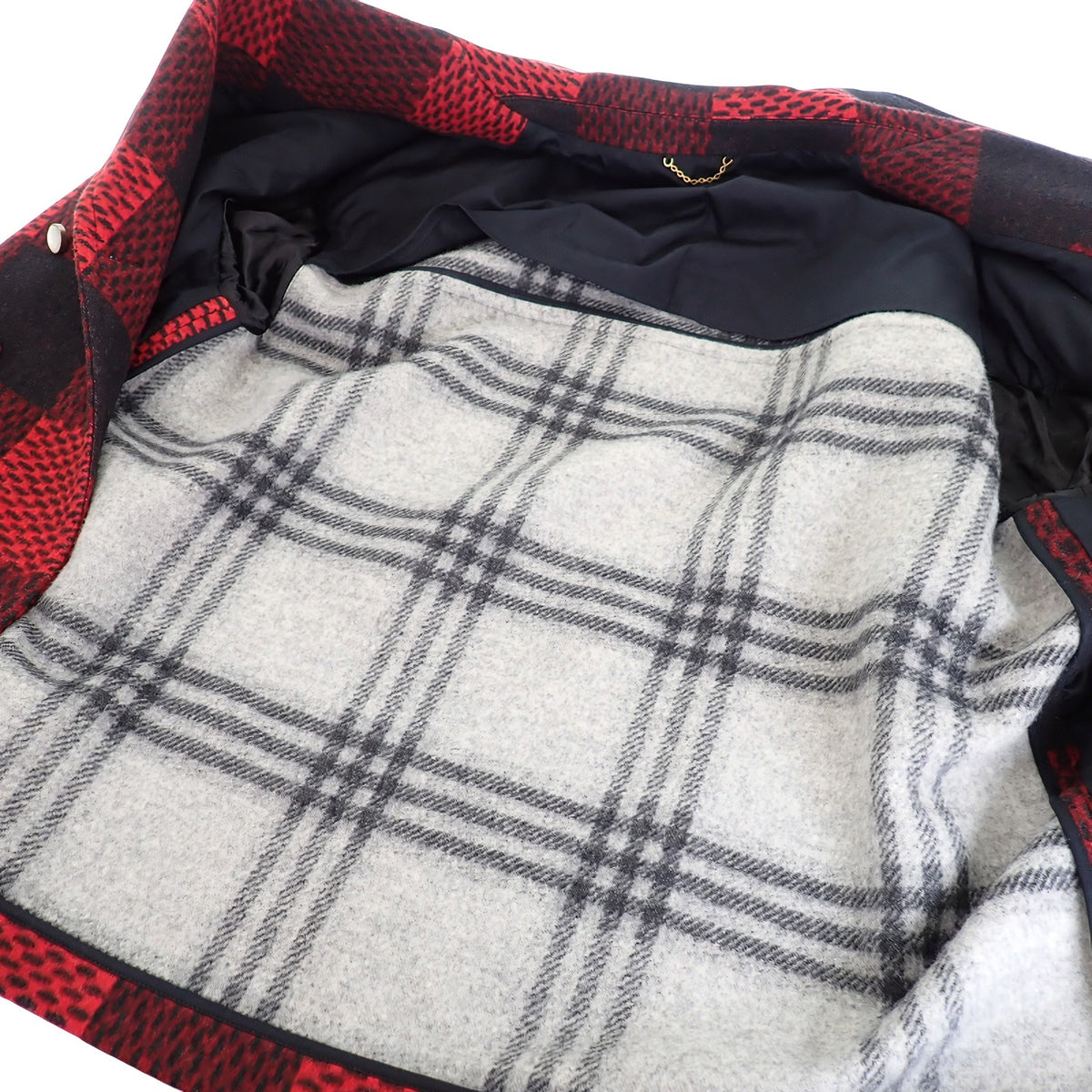 ルイヴィトン LOUIS VUITTON 24aw タータンチェック Pコート ファレル 1AIH2024 ピーコート ウール レッド ブラック 60 メンズ【中古】【ABランク】