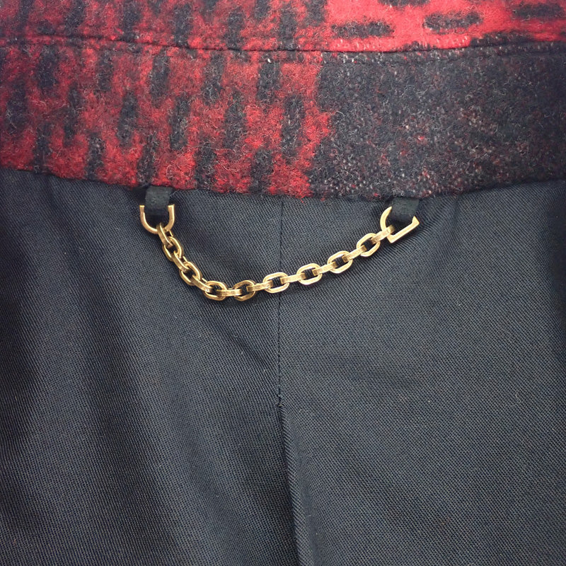 ルイヴィトン LOUIS VUITTON 24aw タータンチェック Pコート ファレル 1AIH2024 ピーコート ウール レッド ブラック 60 メンズ【中古】【ABランク】