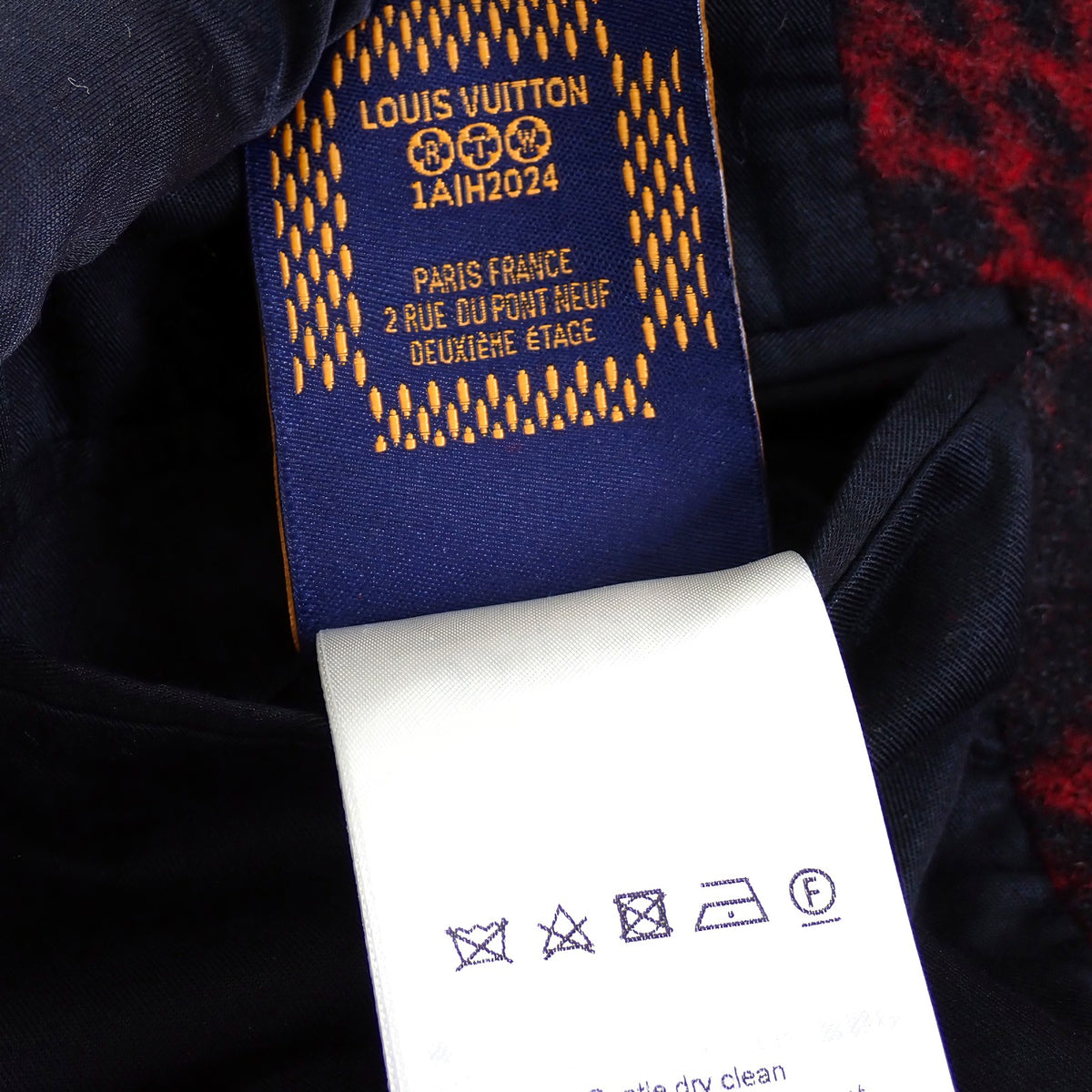 ルイヴィトン LOUIS VUITTON 24aw タータンチェック Pコート ファレル 1AIH2024 ピーコート ウール レッド ブラック 60 メンズ【中古】【ABランク】