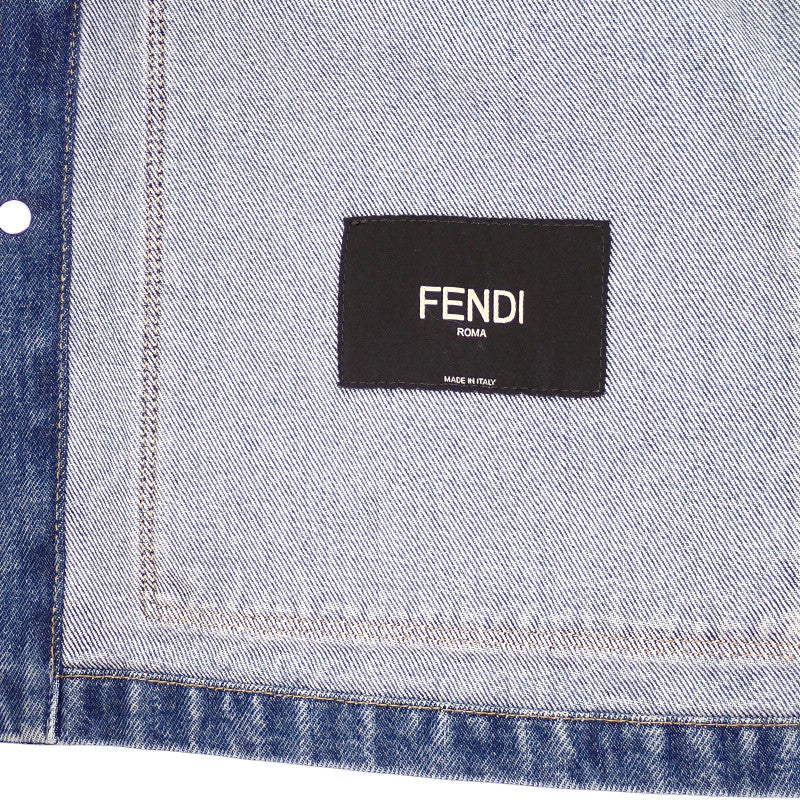 フェンディ FENDI マルチポケットデニム 46 FW1315_AS02 半袖シャツ コットン ブルー メンズ【中古】【Aランク】
