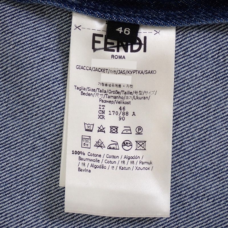 フェンディ FENDI マルチポケットデニム 46 FW1315_AS02 半袖シャツ コットン ブルー メンズ【中古】【Aランク】