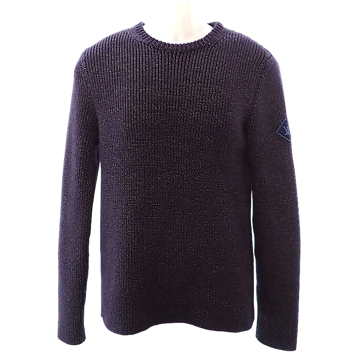 ルイヴィトン LOUIS VUITTON ロングスリーブ クルーネック M ニット ウール ネイビー メンズ【中古】【ABランク】