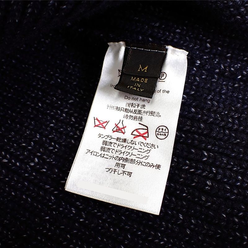 ルイヴィトン LOUIS VUITTON ロングスリーブ クルーネック M ニット ウール ネイビー メンズ【中古】【ABランク】