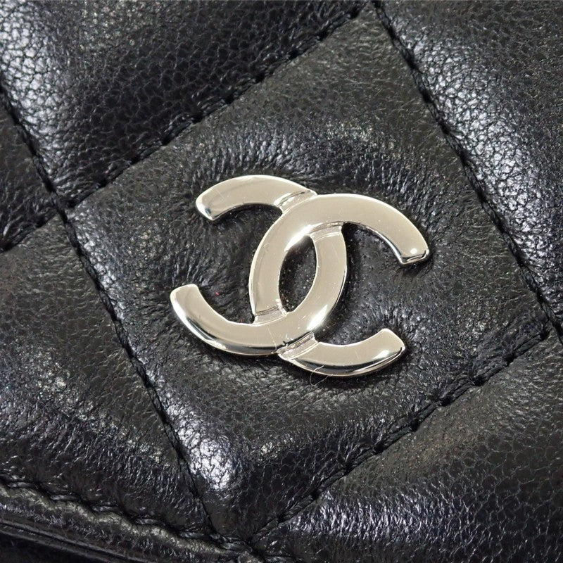 シャネル CHANEL クラシック チェーンウォレット A33814 長財布 ラムスキン ブラック シルバー金具 レディース【中古】【ABランク】