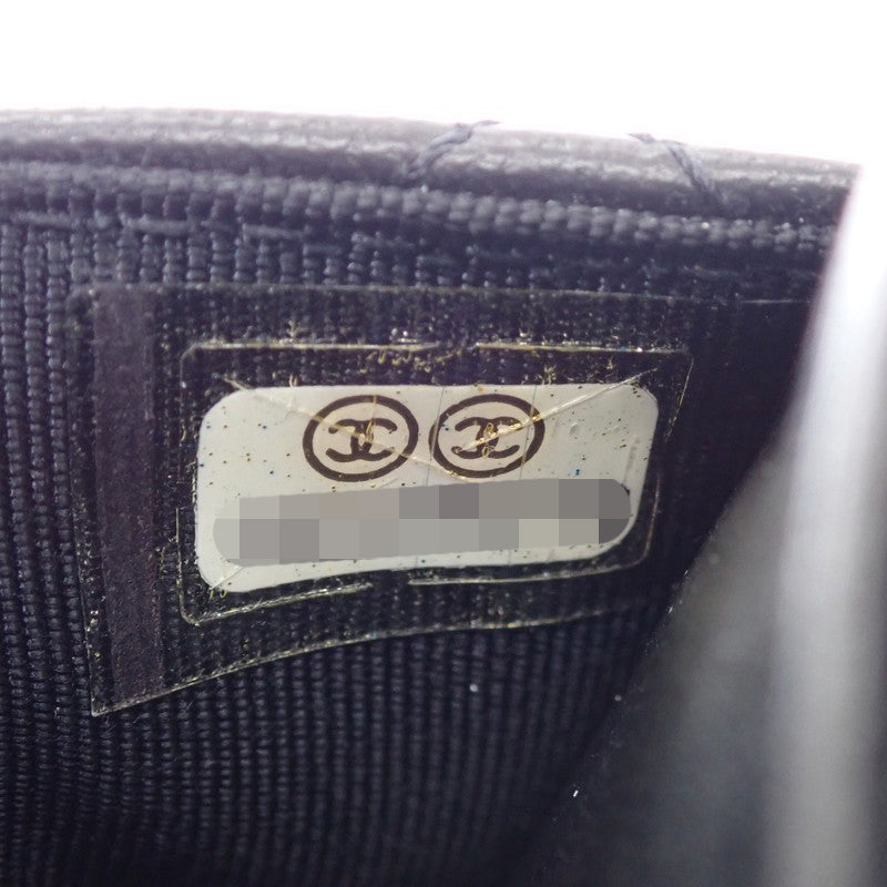 シャネル CHANEL クラシック チェーンウォレット A33814 長財布 ラムスキン ブラック シルバー金具 レディース【中古】【ABランク】