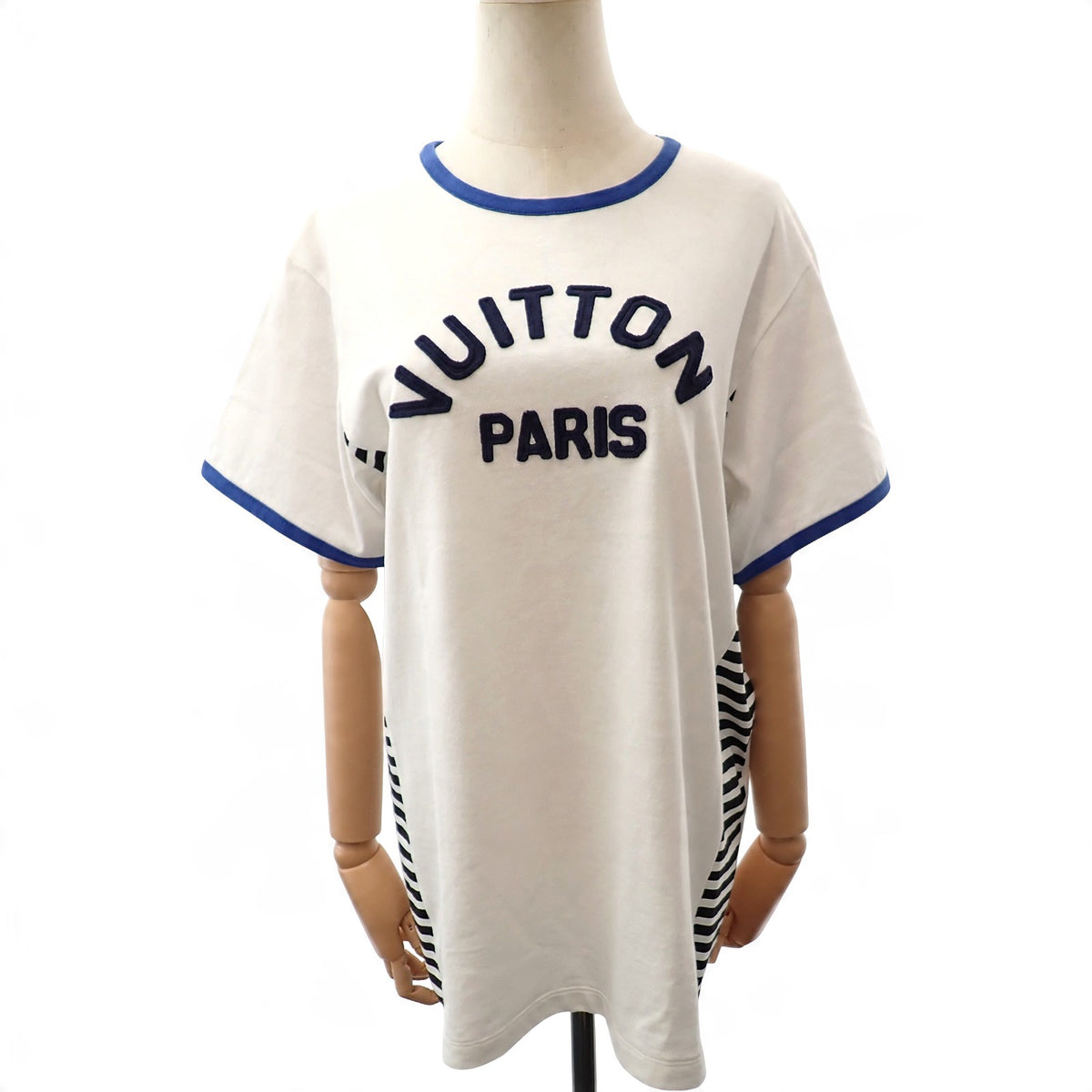 ルイヴィトン LOUIS VUITTON Vuitton Paris S 1ABCFO 半袖Ｔシャツ コットン ホワイト ブルー メンズ レディース ユニセックス【中古】【ABランク】