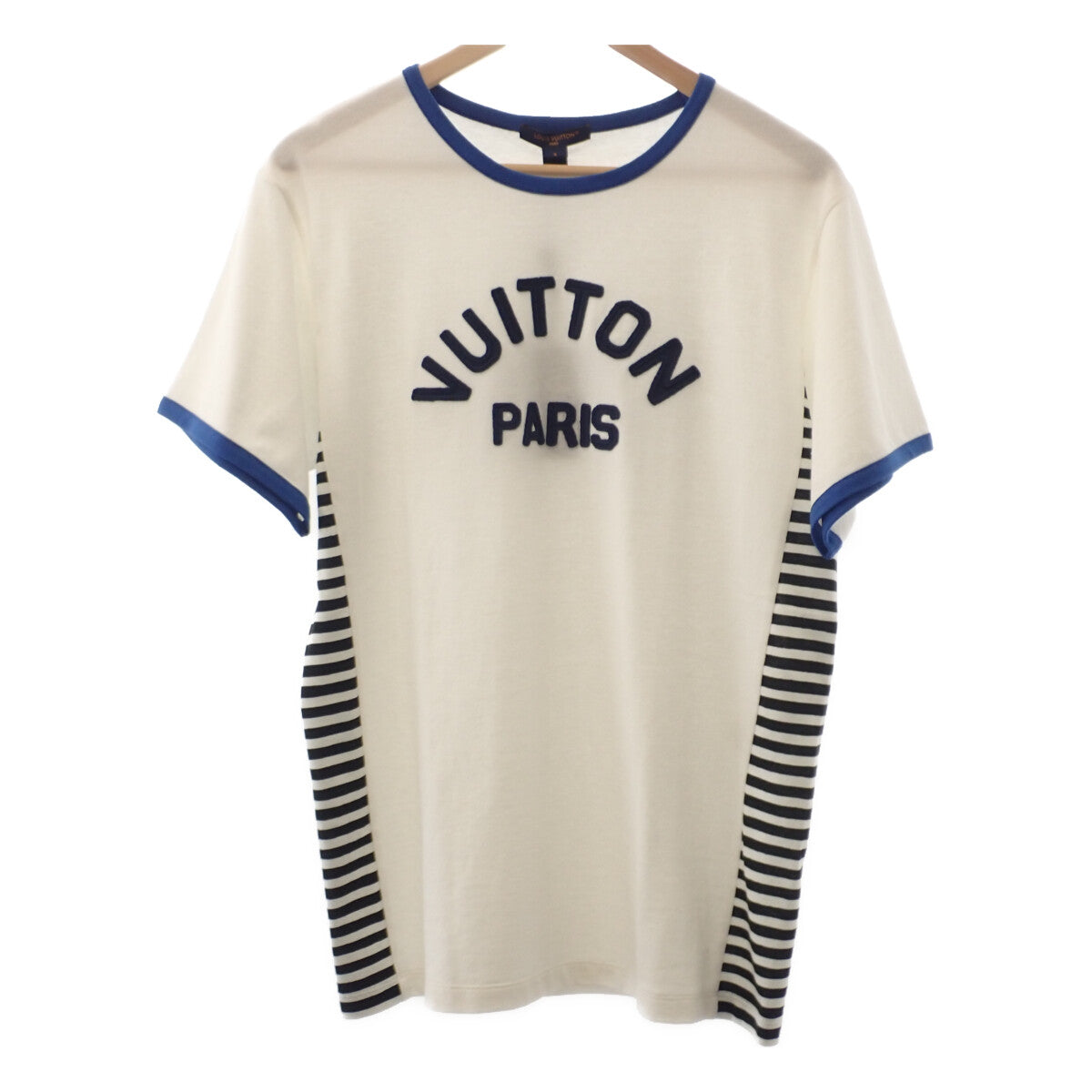 ルイヴィトン LOUIS VUITTON Vuitton Paris S 1ABCFO 半袖Ｔシャツ コットン ホワイト ブルー メンズ レディース ユニセックス【中古】【ABランク】