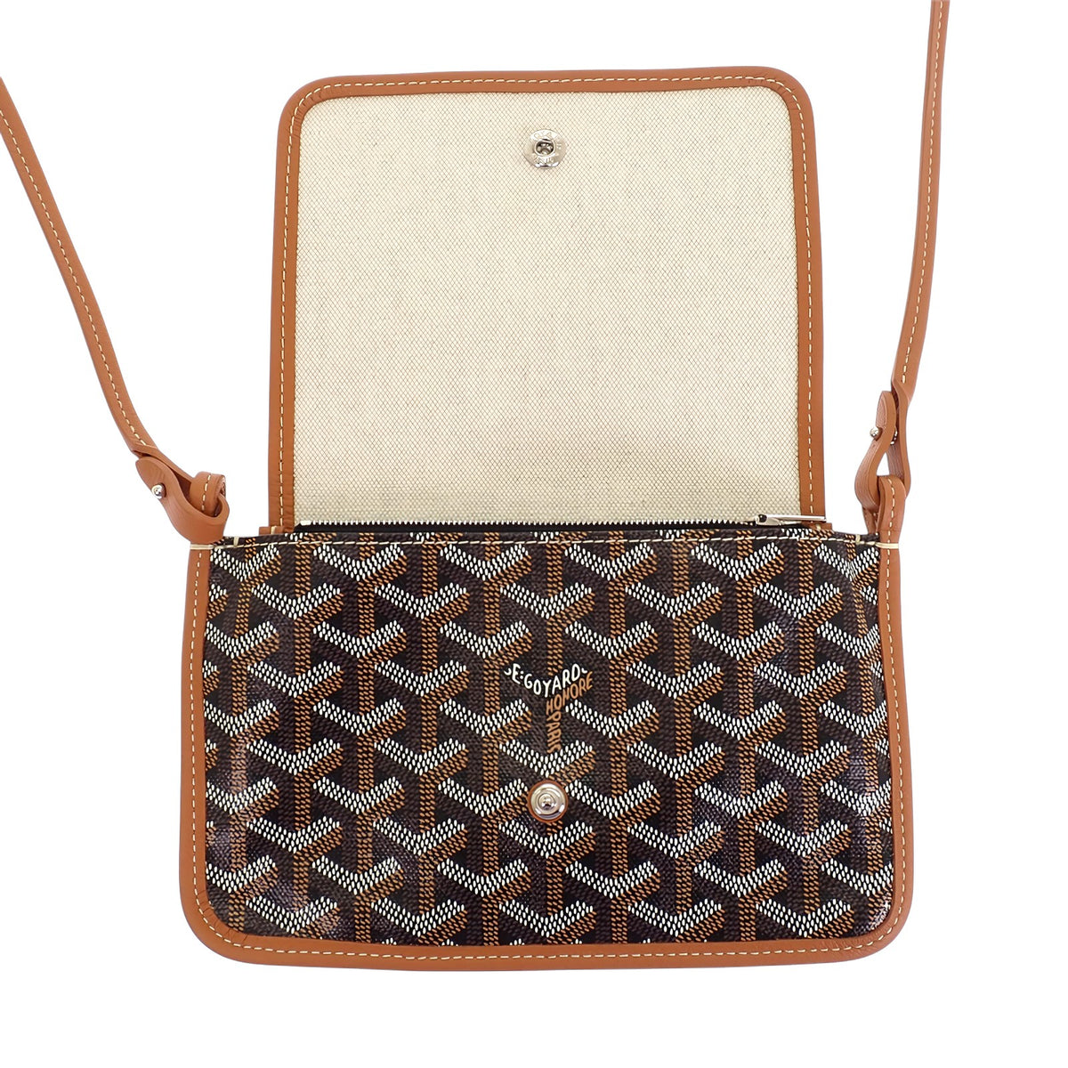 ゴヤール GOYARD プリュメポーチウォレット PLUMETPMLTY01CL03P その他小物 レザー PVC ブラウン ブラック レディース【中古】【Aランク】