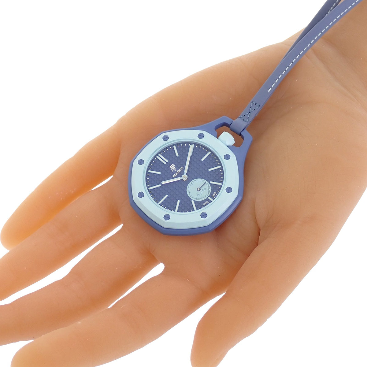 スウォッチ Swatch ロイヤルポップ SSX03L100N 懐中時計 セラミック カーフ ブルー 手巻き ブルー文字盤 メンズ レディース【中古】【Sランク】