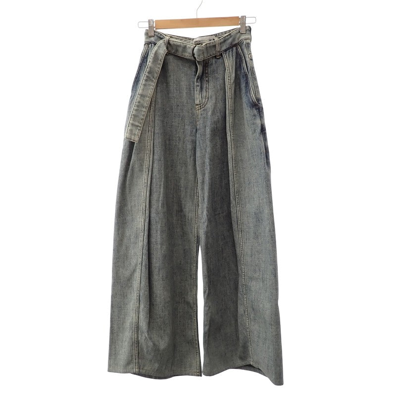ロエベ LOEWE ベルテッドジーンズ ボトムス 32 S359Y11XE2 デニムパンツ ポリエステル デニム ブルー レディース メンズ【中古】【Aランク】