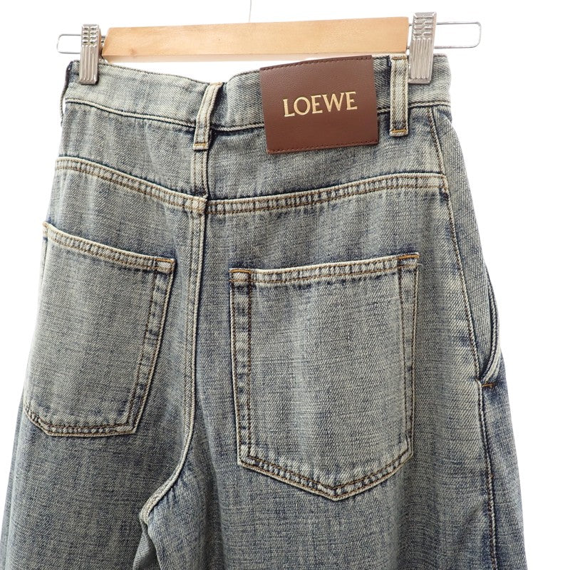 ロエベ LOEWE ベルテッドジーンズ ボトムス 32 S359Y11XE2 デニムパンツ ポリエステル デニム ブルー レディース メンズ【中古】【Aランク】