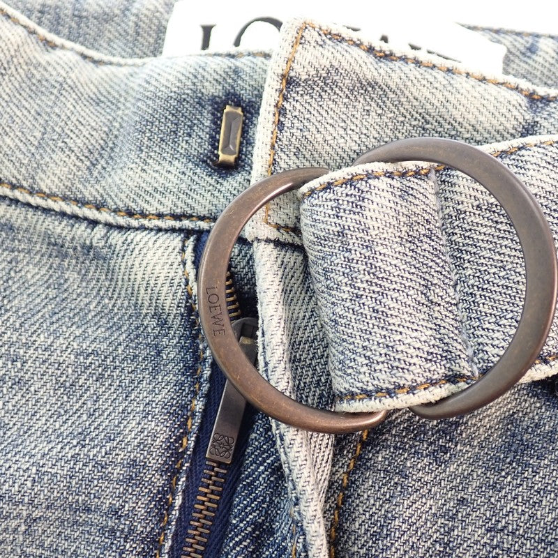 ロエベ LOEWE ベルテッドジーンズ ボトムス 32 S359Y11XE2 デニムパンツ ポリエステル デニム ブルー レディース メンズ【中古】【Aランク】