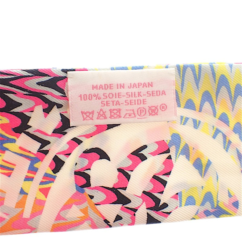エルメス HERMES ツイリー マーブルシルク エクスリブリス H064066S 01 スカーフ シルク ピンク ホワイト ブルー レディース【中古】【Aランク】