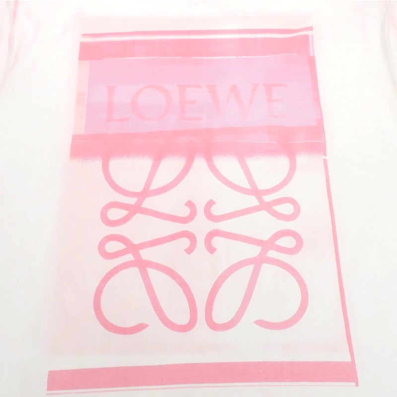 ロエベ LOEWE アナグラム フォトコピー Tシャツ S H526Y22X27 半袖Ｔシャツ コットン ホワイト ピンク メンズ レディース ユニセックス【中古】【Aランク】