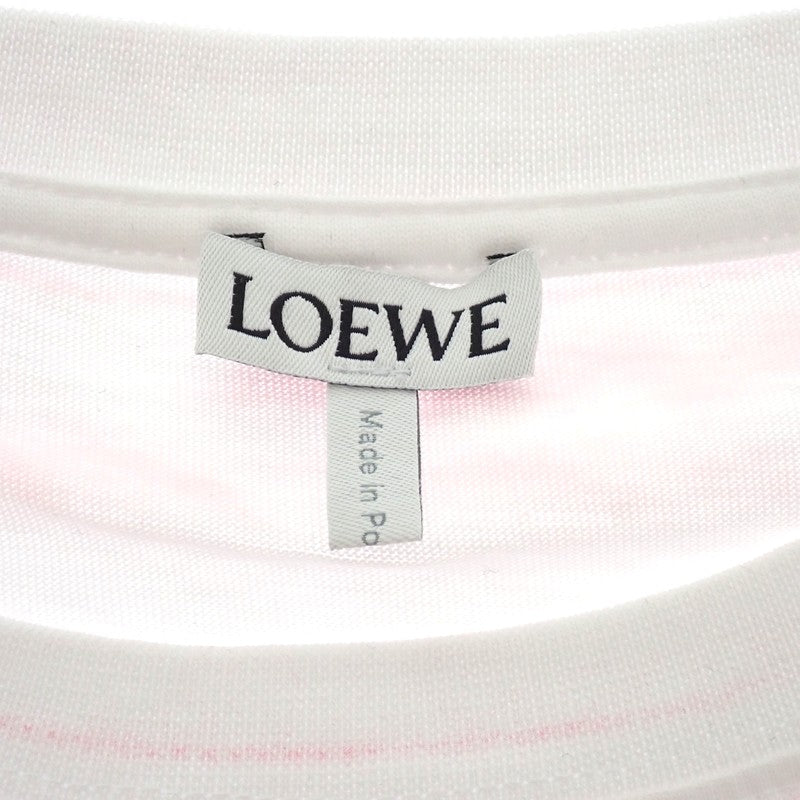 ロエベ LOEWE アナグラム フォトコピー Tシャツ S H526Y22X27 半袖Ｔシャツ コットン ホワイト ピンク メンズ レディース ユニセックス【中古】【Aランク】