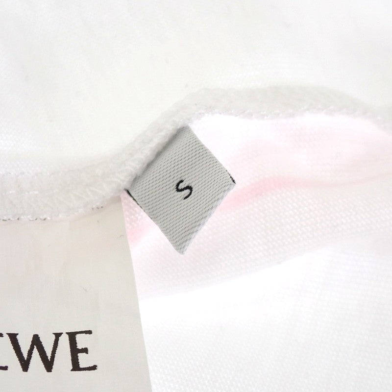 ロエベ LOEWE アナグラム フォトコピー Tシャツ S H526Y22X27 半袖Ｔシャツ コットン ホワイト ピンク メンズ レディース ユニセックス【中古】【Aランク】
