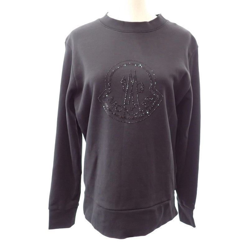モンクレール MONCLER ラインストーン クルーネック スウェットシャツ 長袖 XS I20938G00053 899TR スウェット コットン ナイロン 綿 ブラック 黒 メンズ【中古】【Aランク】