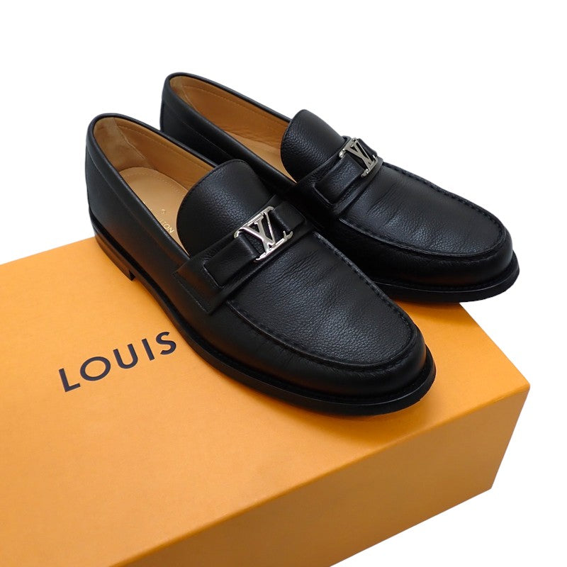ルイヴィトン LOUIS VUITTON メジャーライン ローファー カーフ ブラック シルバー金具 メンズ【中古】【ABランク】