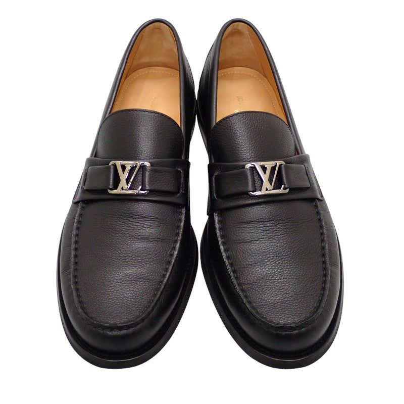 ルイヴィトン LOUIS VUITTON メジャーライン ローファー カーフ ブラック シルバー金具 メンズ【中古】【ABランク】