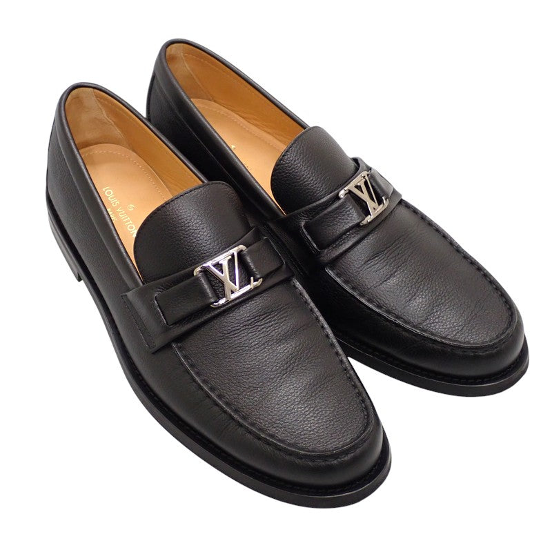 ルイヴィトン LOUIS VUITTON メジャーライン ローファー カーフ ブラック シルバー金具 メンズ【中古】【ABランク】