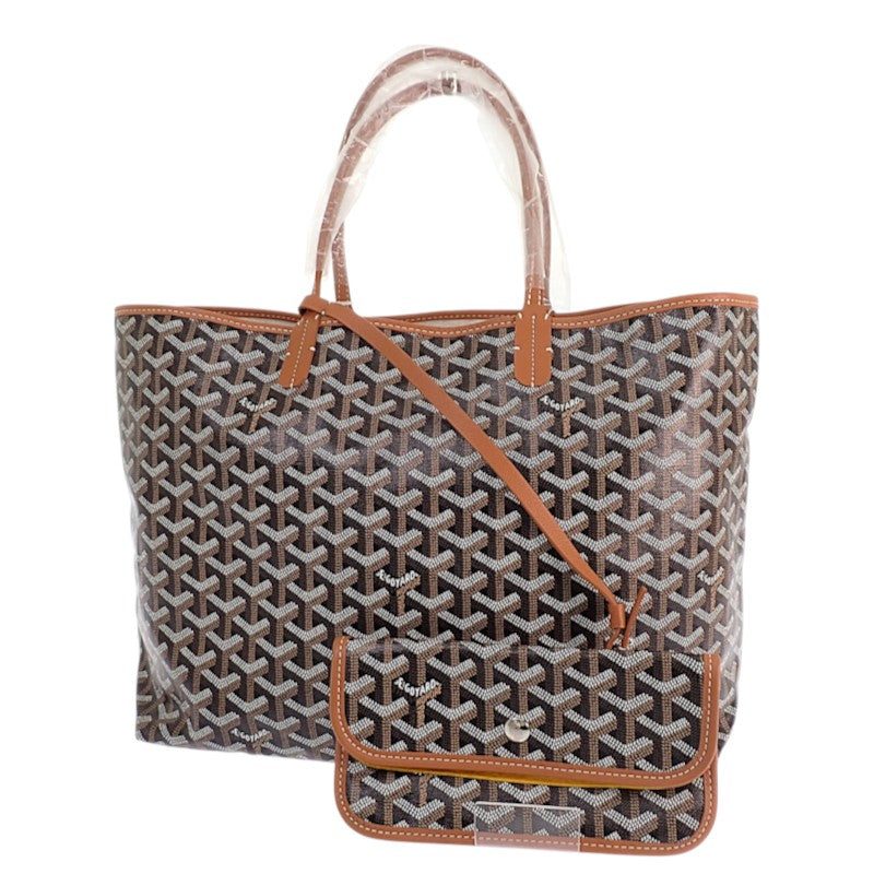 ゴヤール GOYARD サンルイPM STLOUIPMLTY01CL03P トートバッグ カーフ ゴヤールディンキャンバス ナチュラル ブラック メンズ レディース【中古】【SAランク】