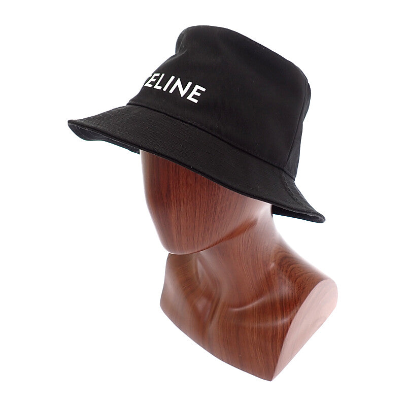 セリーヌ CELINE バケットハット M 2AU5B968P.38UB ハット ギャバジンコットン ブラック メンズ【中古】【Sランク】