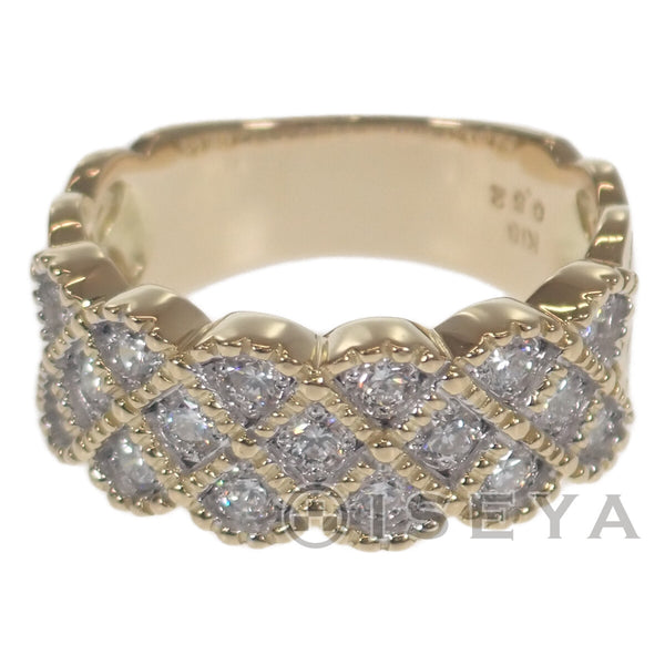 幾何学模様 デザインリング 指輪 K18YG ダイヤモンド0.52ct サイズ 