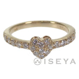 ハート デザインリング 指輪 K18YG ダイヤモンド0.45ct サイズ棒約9号 レディース ジュエリー アクセサリー【ISEYA】