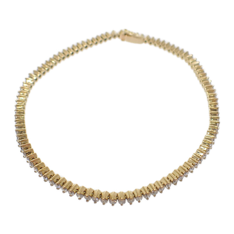 デザインジュエリー テニス ブレスレット K18イエローゴールド ダイヤモンド メンズ レディース【中古】【Aランク】